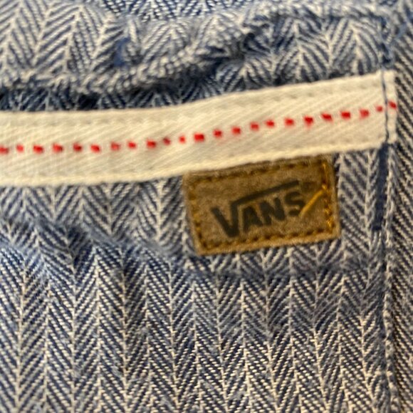 Vans Men's Selvedge Shirt XL Herringbone Button-Up Long-Sleeve Blue - Picture 9 of 12